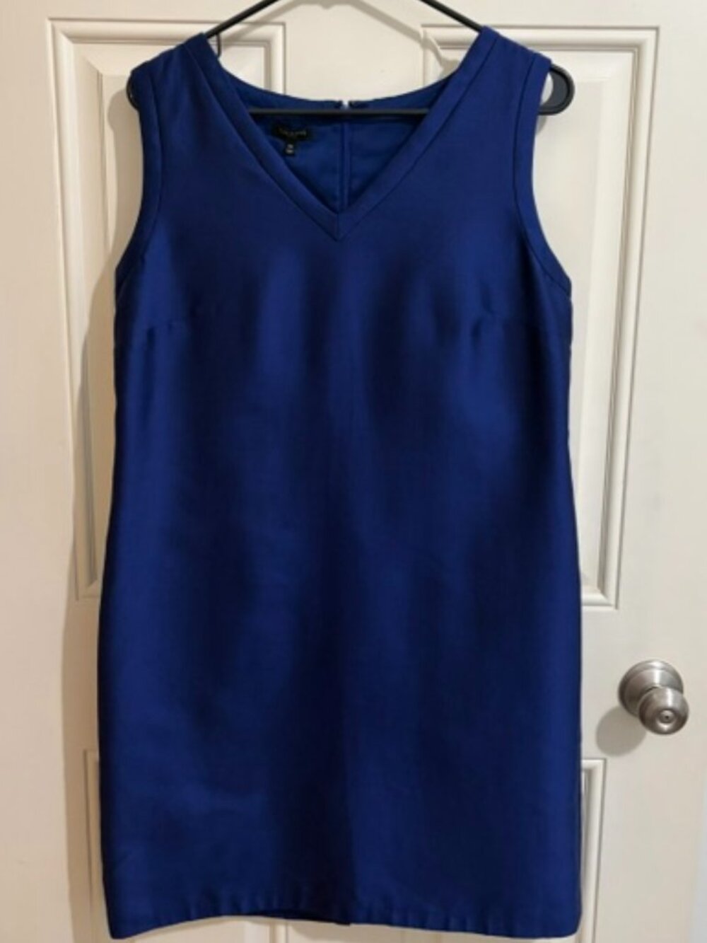 Talbots Navy Blue Silk Blend Shift Dress Size 12 Petite